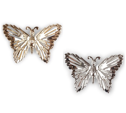 Farfalla metallo oro argento - farfalla,