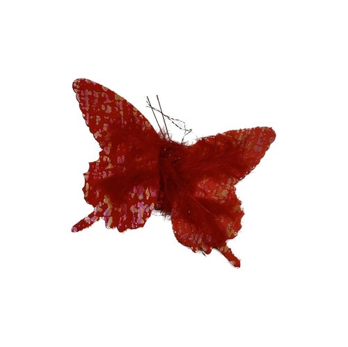 Farfalla rossa con clip - farfalla, da